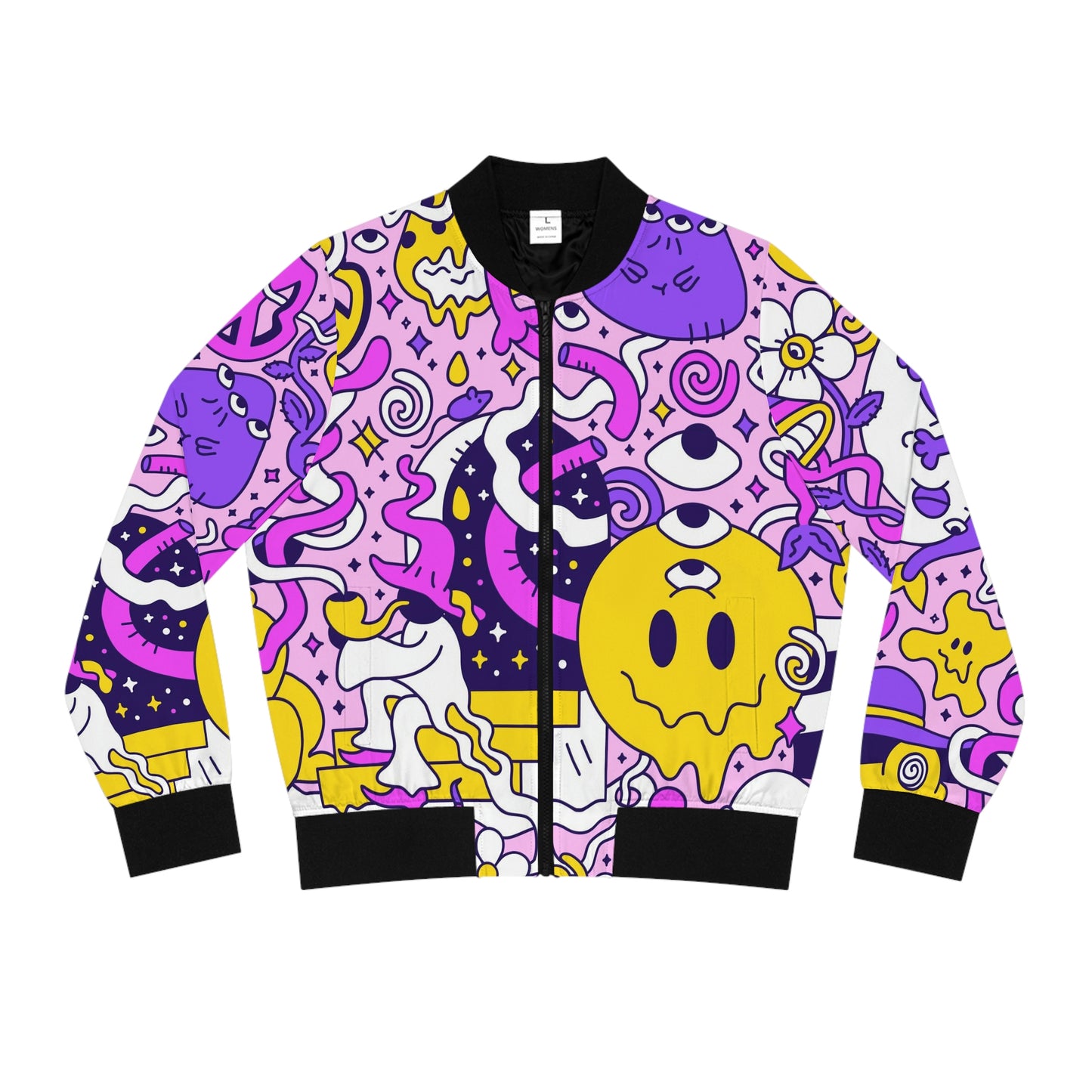Ying Yang and Trippy - Women's Bomber Jacket (AOP)