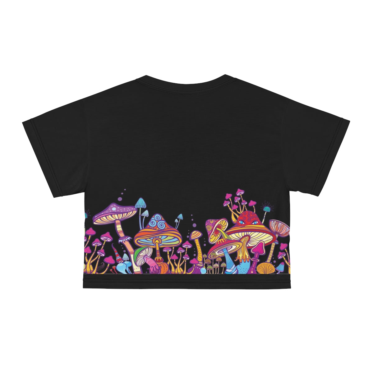 Black Psy Mushroom - AOP Crop T-Shirt