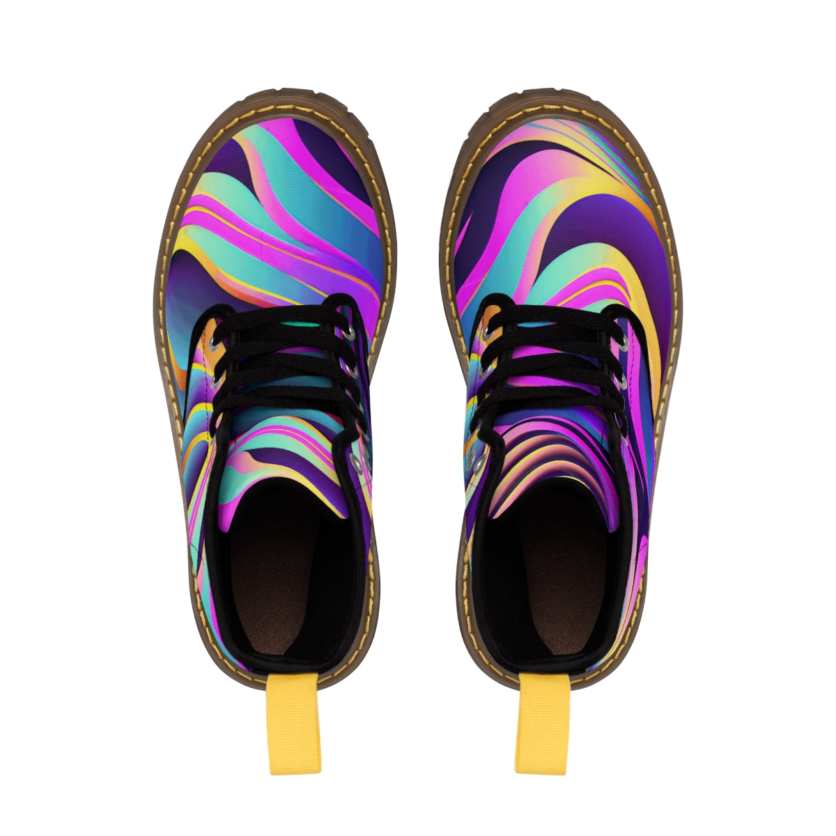 Holographic Zebra Motif - Women's Canvas Boots
