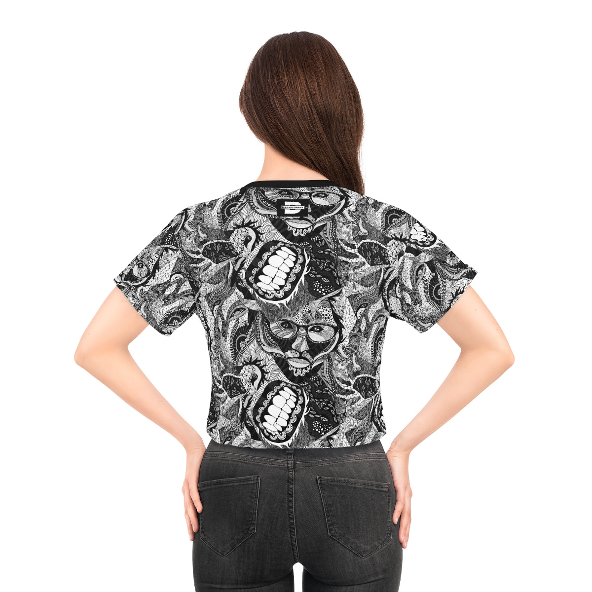 Zombie Grunge - All Over Print Crop T-Shirt - Dresstorave