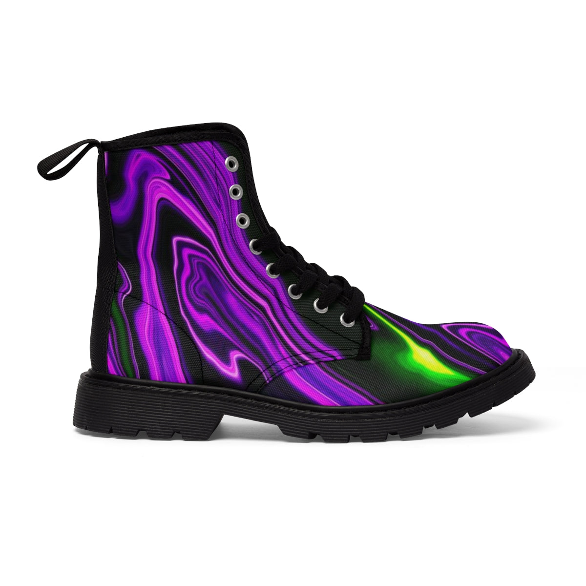 Purple Green Liquid - Women's Canvas Boots