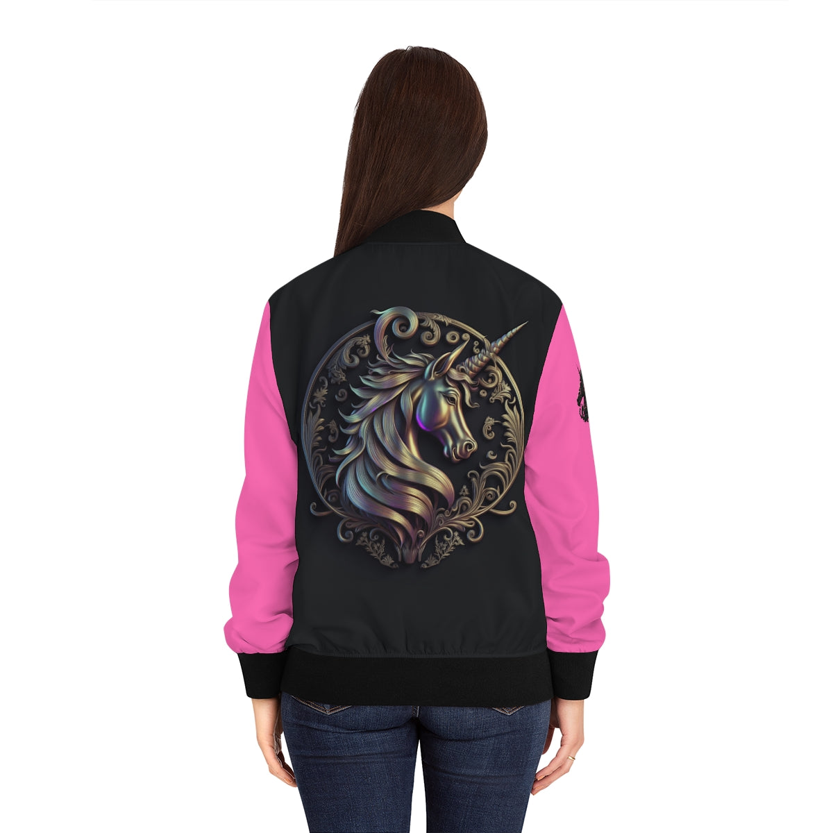 Pink Unicorn Gold - Women's Bomber Jacket (AOP)