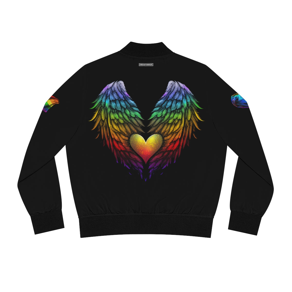 Heart-Shaped Pride Wings Design - Women's Bomber Jacket (AOP)