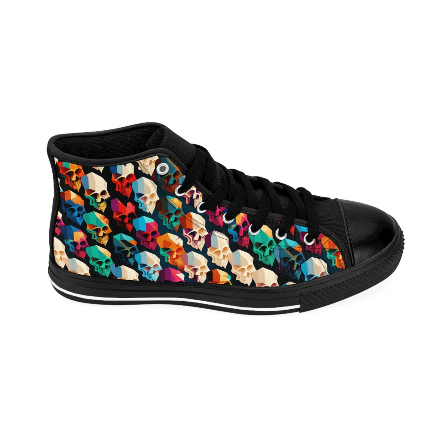 Colorful Skulls Pattern - Men's High-Top Sneakers