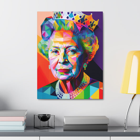 Queen Elizabeth II - Satin Canvas, Stretched