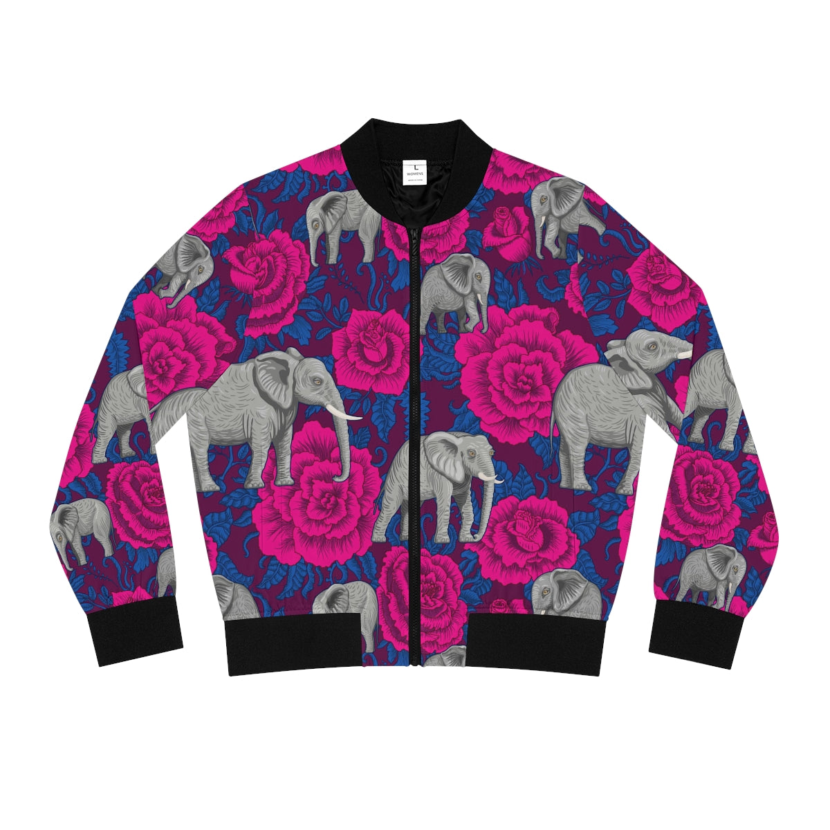 Elephants n Roses  - Women's Bomber Jacket (AOP)